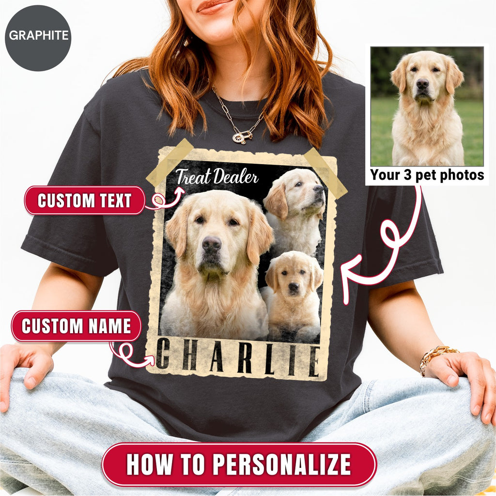 Custom Retro Polaroid Style Dog Photo Shirt
