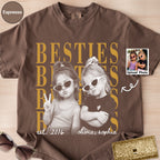 Custom Besties Childhood Photo Bootleg Shirt