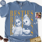 Custom Besties Childhood Photo Bootleg Shirt