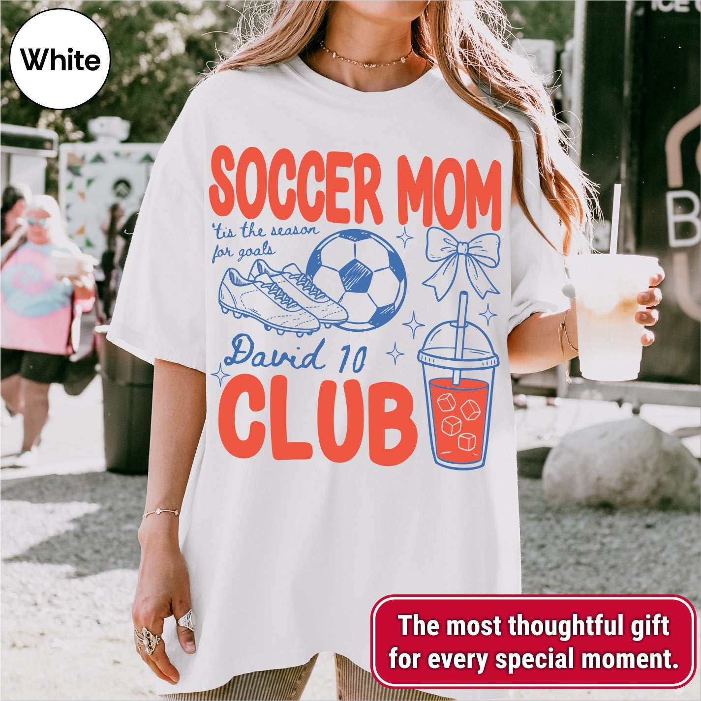 Custom Soccer Mom Club Shirt, Retro Soccer Doodle Style