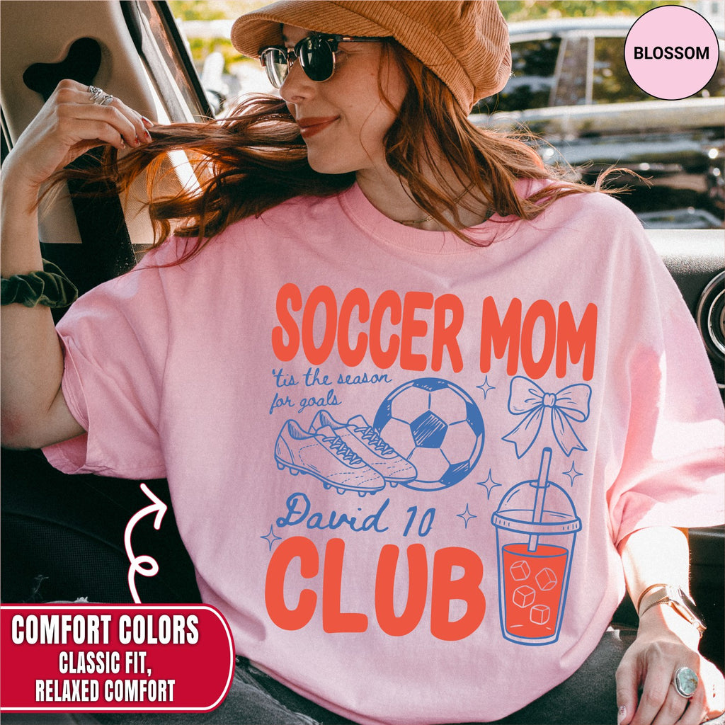 Custom Soccer Mom Club Shirt, Retro Soccer Doodle Style