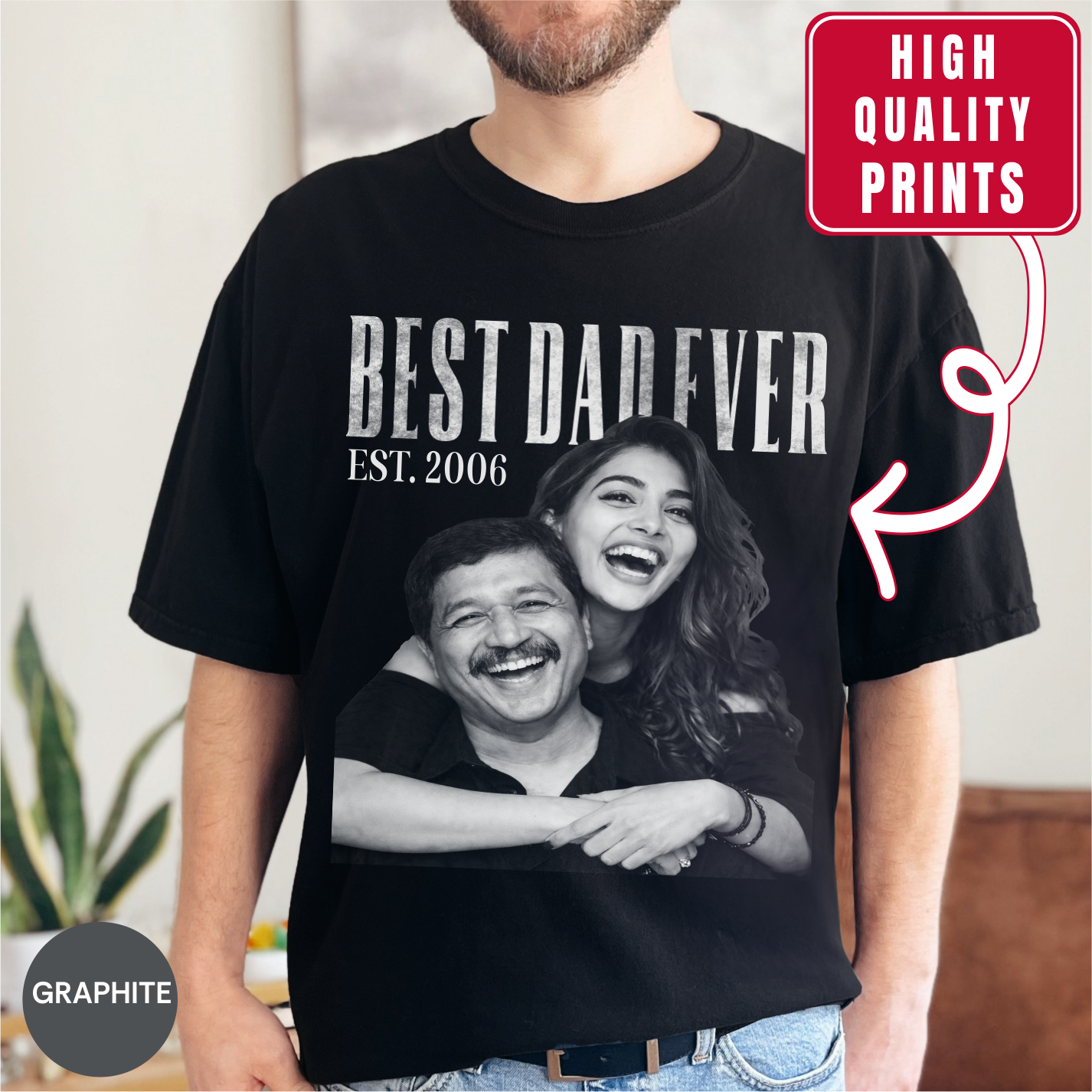 Best Dad Ever Custom Photo Shirt