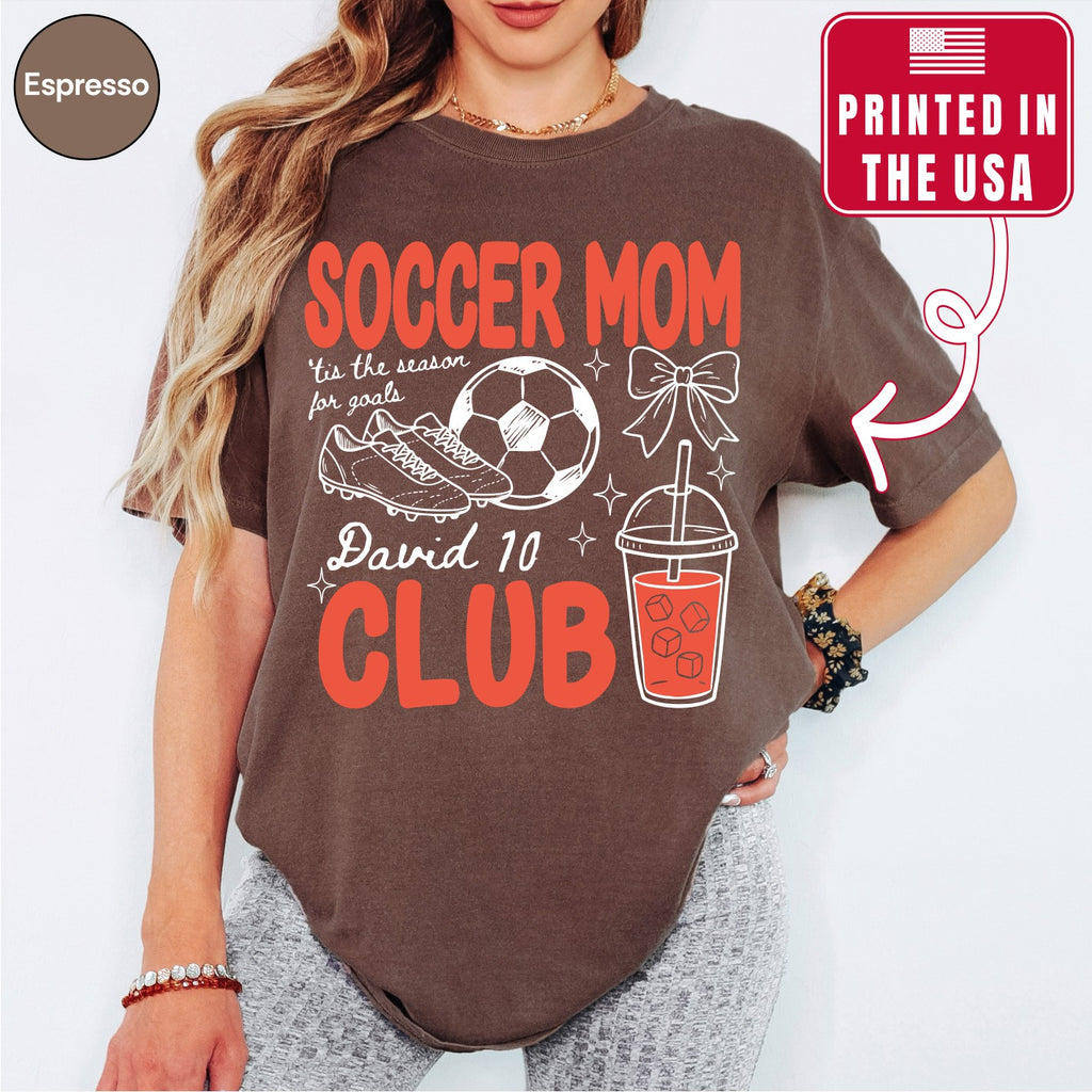 Custom Soccer Mom Club Shirt, Retro Soccer Doodle Style