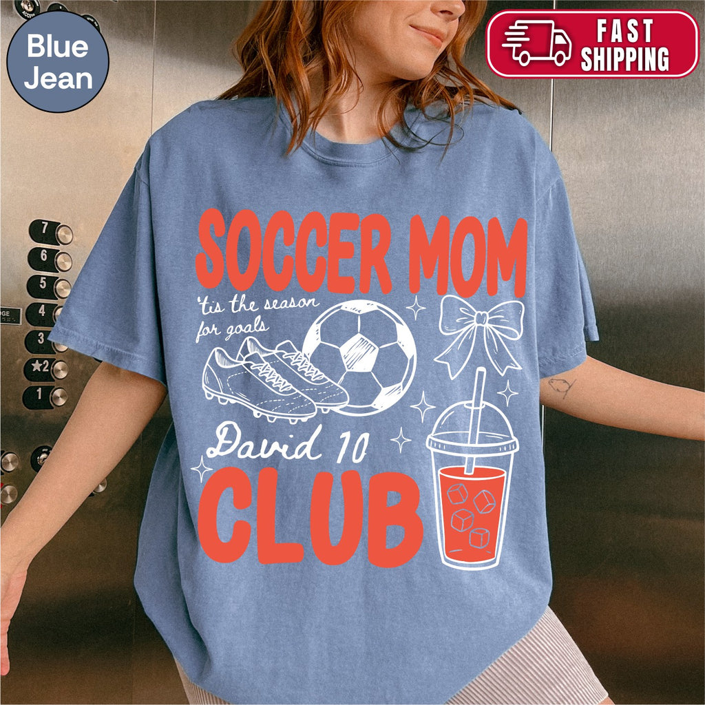 Custom Soccer Mom Club Shirt, Retro Soccer Doodle Style