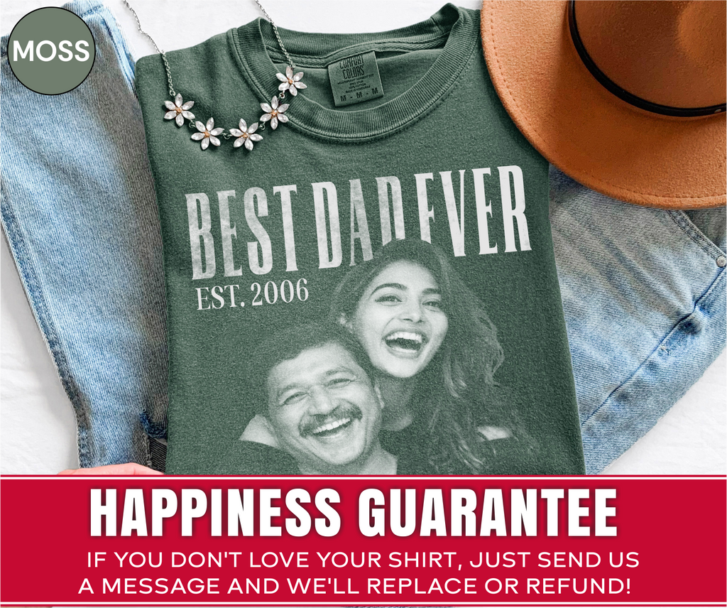 Custom Photo Cool Dad Est Year Shirt