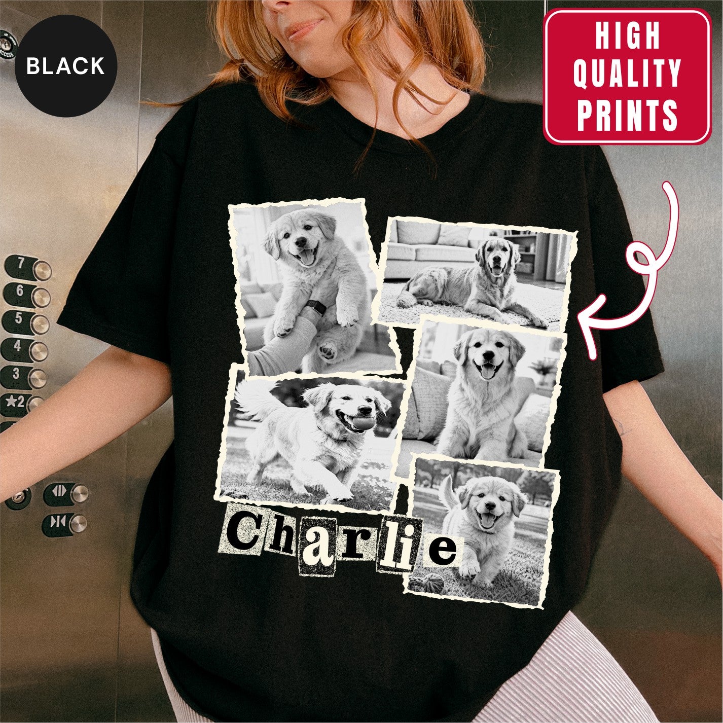 Custom Dog Scrapbook Collage Shirt, Retro Polaroid Style