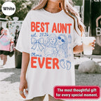 Custom Best Aunt Ever Shirt, Retro New Aunt Doodle Tee