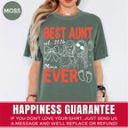 Custom Best Aunt Ever Shirt, Retro New Aunt Doodle Tee
