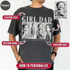 Custom Girl Dad Photo Grid Shirt, Modern Editorial Style