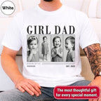 Custom Girl Dad Photo Grid Shirt, Modern Editorial Style