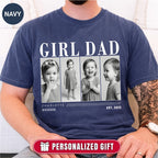Custom Girl Dad Photo Grid Shirt, Modern Editorial Style