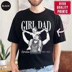 Custom Girl Dad Engraving Style Shirt, Bold Ink Illustration Tee
