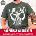 Custom Girl Dad Engraving Style Shirt, Bold Ink Illustration Tee