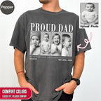Custom Proud Dad Photo Grid Shirt, Modern Editorial Style
