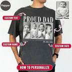 Custom Proud Dad Photo Grid Shirt, Modern Editorial Style