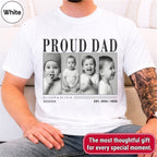 Custom Proud Dad Photo Grid Shirt, Modern Editorial Style