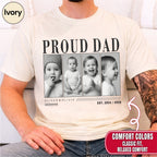 Custom Proud Dad Photo Grid Shirt, Modern Editorial Style