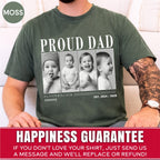 Custom Proud Dad Photo Grid Shirt, Modern Editorial Style