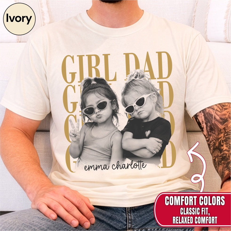 Custom Girl Dad Bootleg Style Shirt
