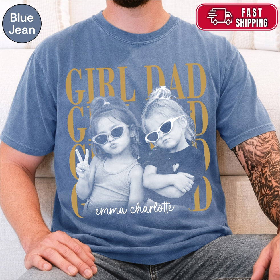 Custom Girl Dad Bootleg Style Shirt