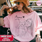 Mama Custom Sketch Portrait T-Shirt