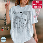 Mama Custom Sketch Portrait T-Shirt