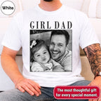 Girl Dad Custom Photo T-Shirt Vintage Black & White Dad & Daughter Tee
