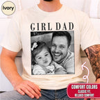 Girl Dad Custom Photo T-Shirt Vintage Black & White Dad & Daughter Tee