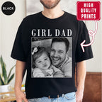 Girl Dad Custom Photo T-Shirt Vintage Black & White Dad & Daughter Tee