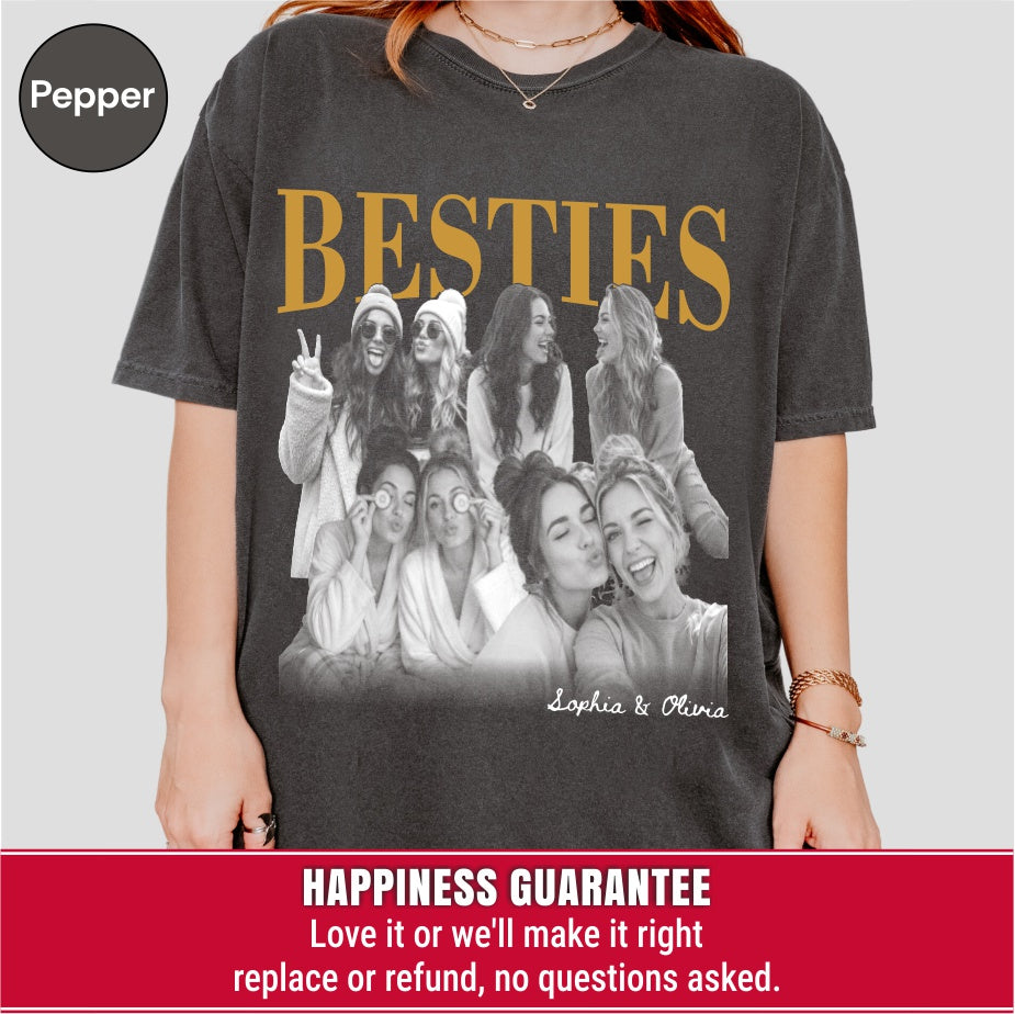 Custom Besties Photo Collage Bootleg Shirt