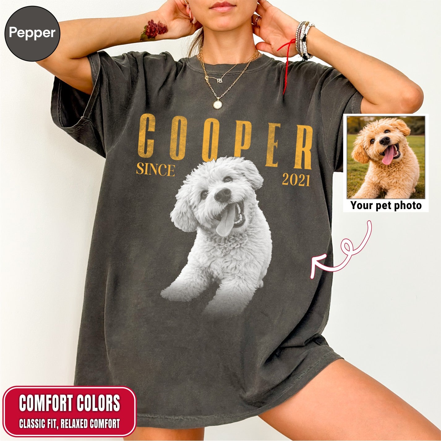 Custom Vintage 90s Dog Portrait Shirts, Bold Portrait Style