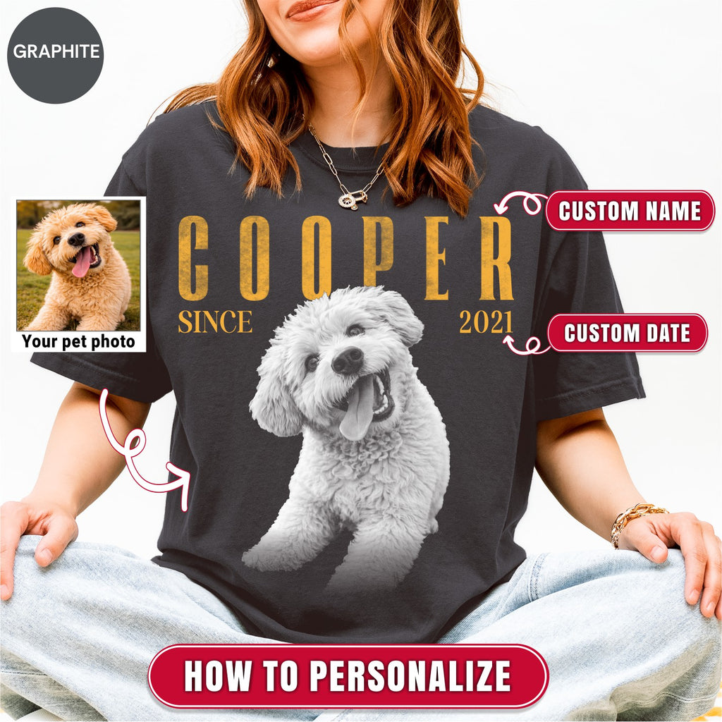 Custom Vintage 90s Dog Portrait Shirts, Bold Portrait Style