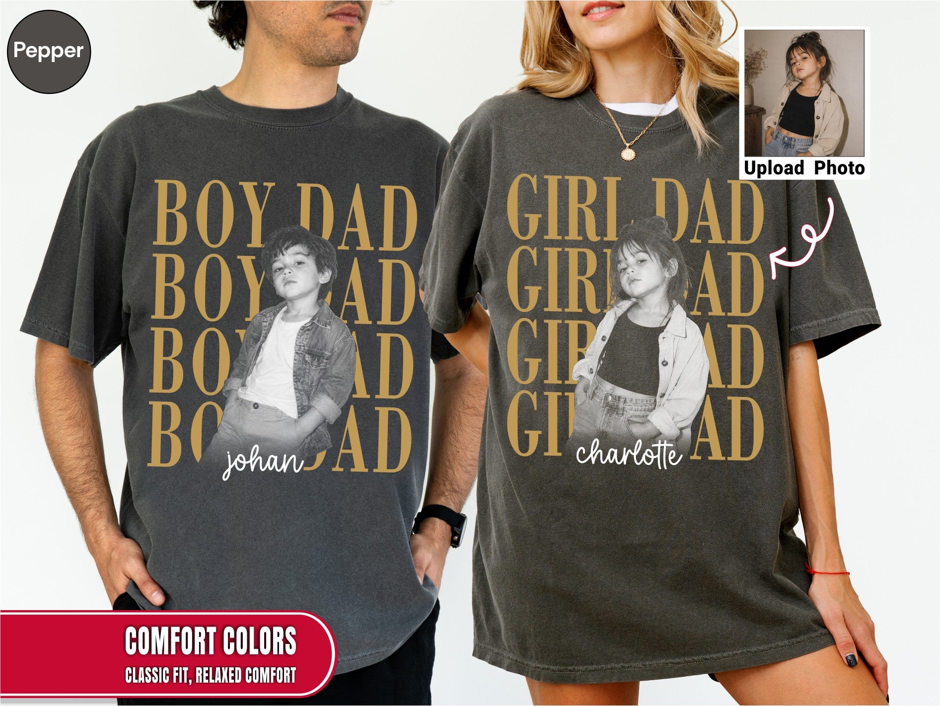 Custom Girl Dad Boy Dad Bootleg Style Shirt