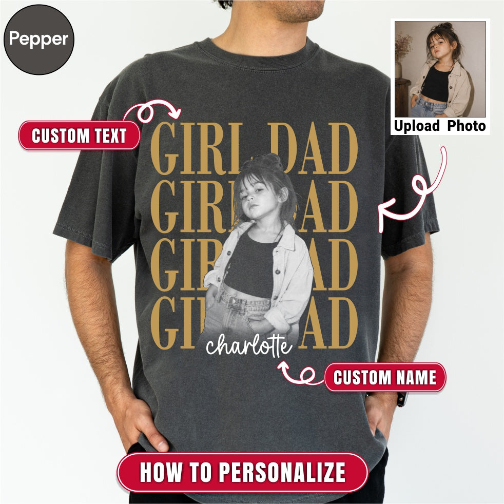 Custom Girl Dad Boy Dad Bootleg Style Shirt
