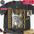 Custom French Bull Dog photo Comfort Colors Shirt