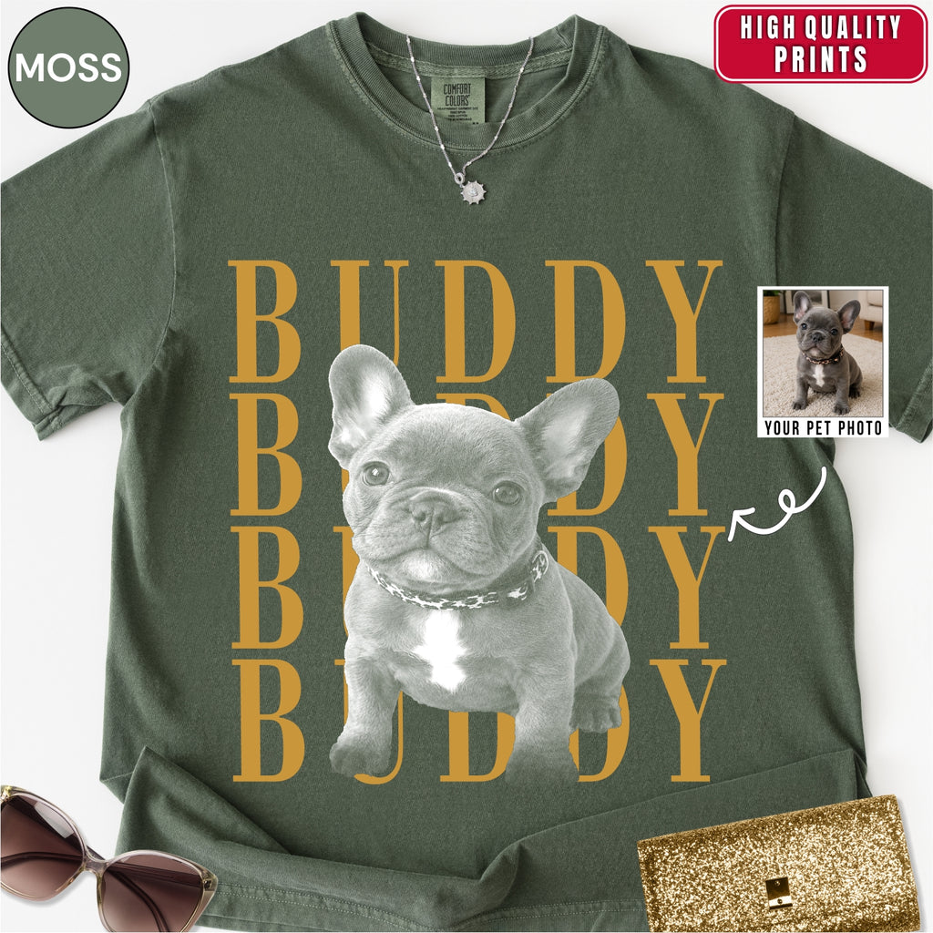Custom French Bull Dog photo Comfort Colors Shirt