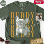 Custom French Bull Dog photo Comfort Colors Shirt