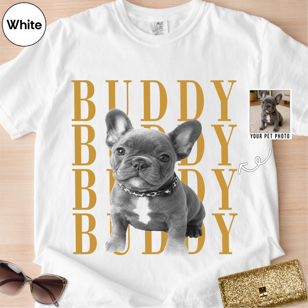 Custom French Bull Dog photo Comfort Colors Shirt