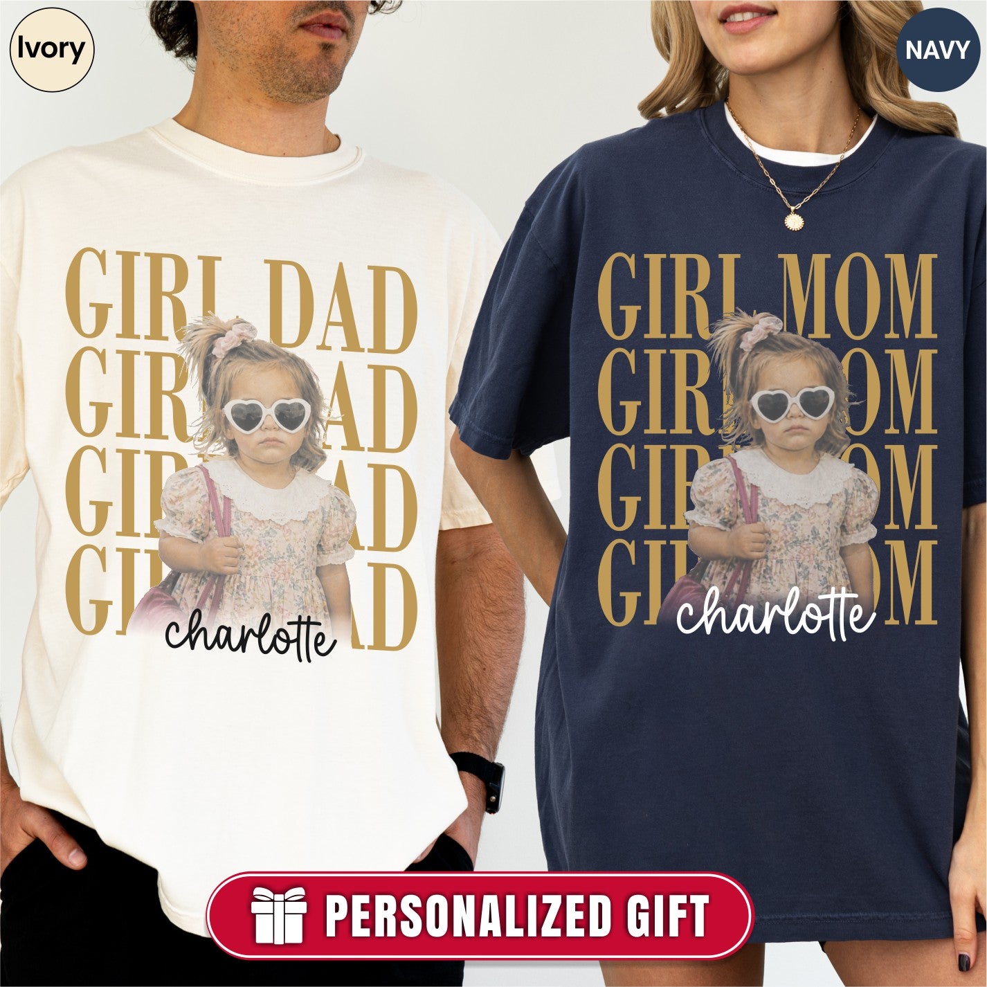 Custom Girl Dad Bootleg Style Shirt
