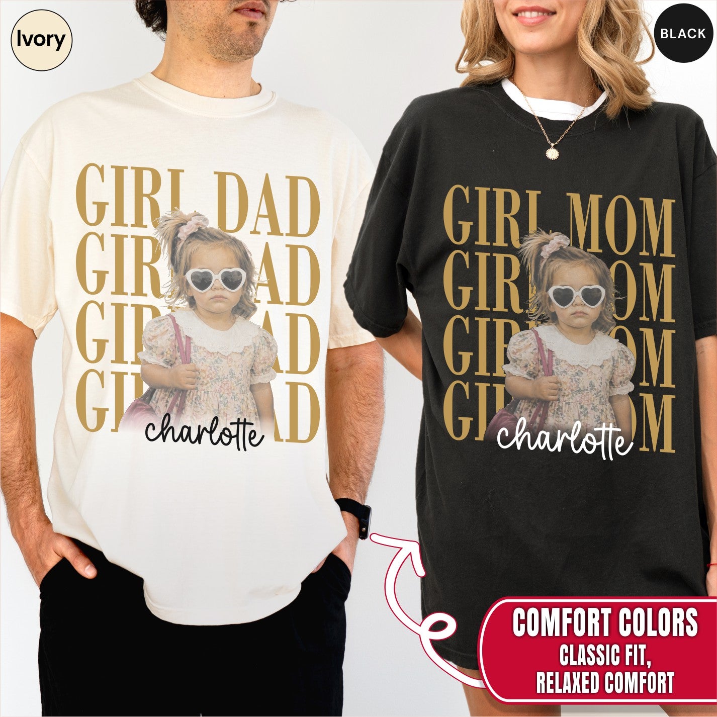 Custom Girl Dad Bootleg Style Shirt