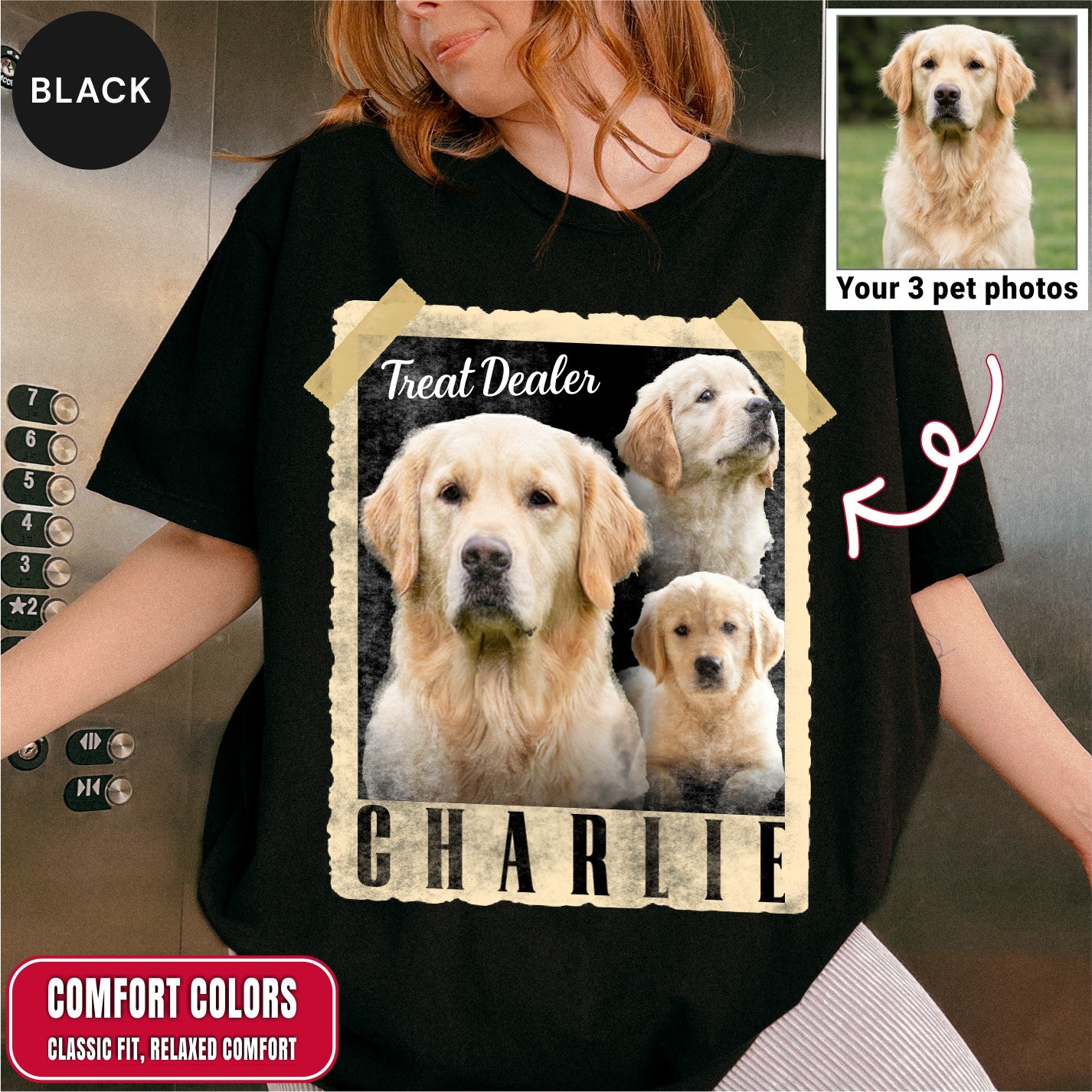 Custom Retro Polaroid Style Dog Photo Shirt