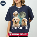Custom Cosmic Moon Dog Portrait Shirt