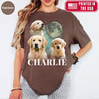 Custom Cosmic Moon Dog Portrait Shirt
