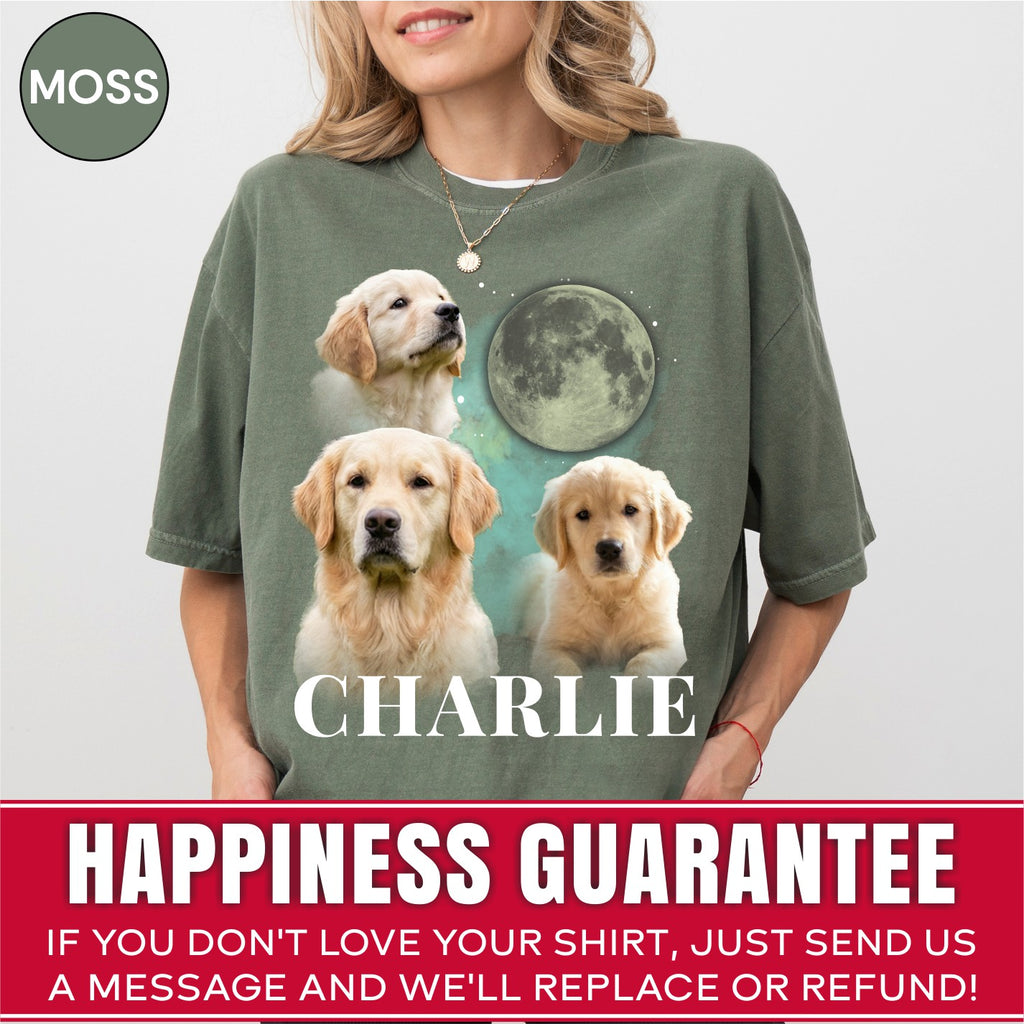 Custom Cosmic Moon Dog Portrait Shirt