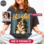 Custom Groovy Dog Name Shirt, Retro 70s Psychedelic Style