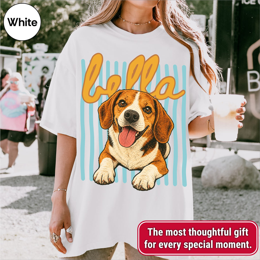 Custom Groovy Dog Name Shirt, Retro 70s Psychedelic Style