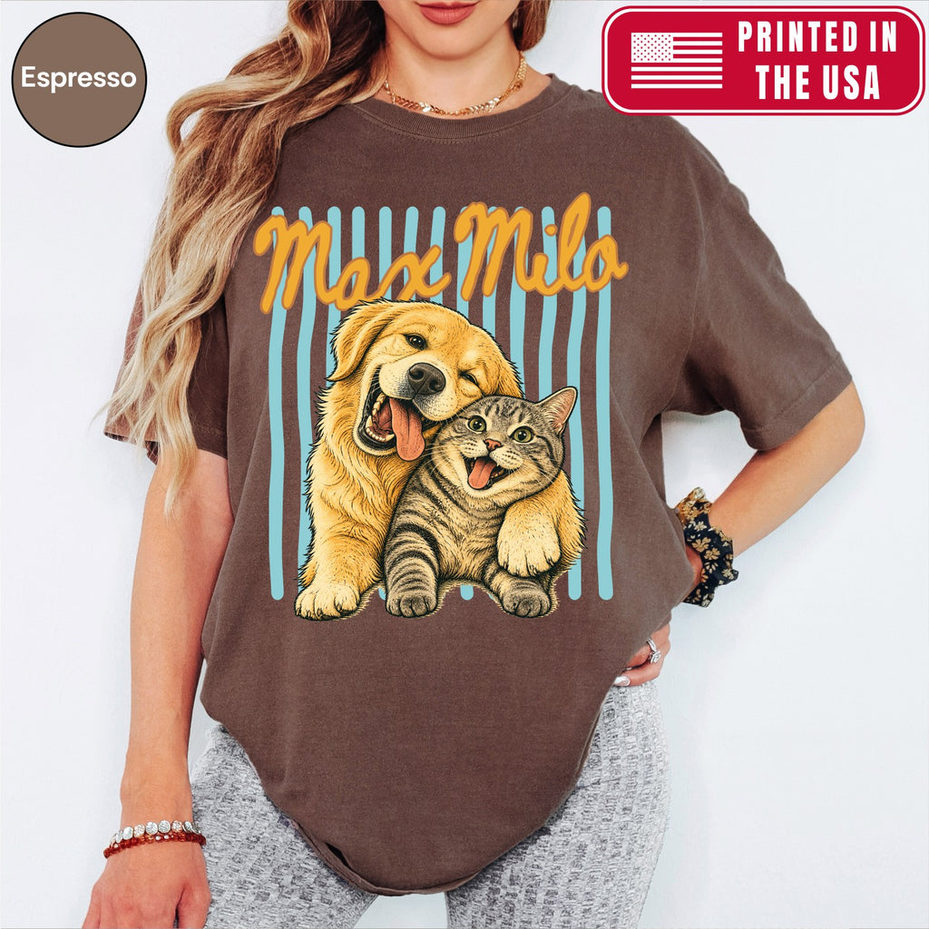 Custom Groovy Dog Name Shirt, Retro 70s Psychedelic Style