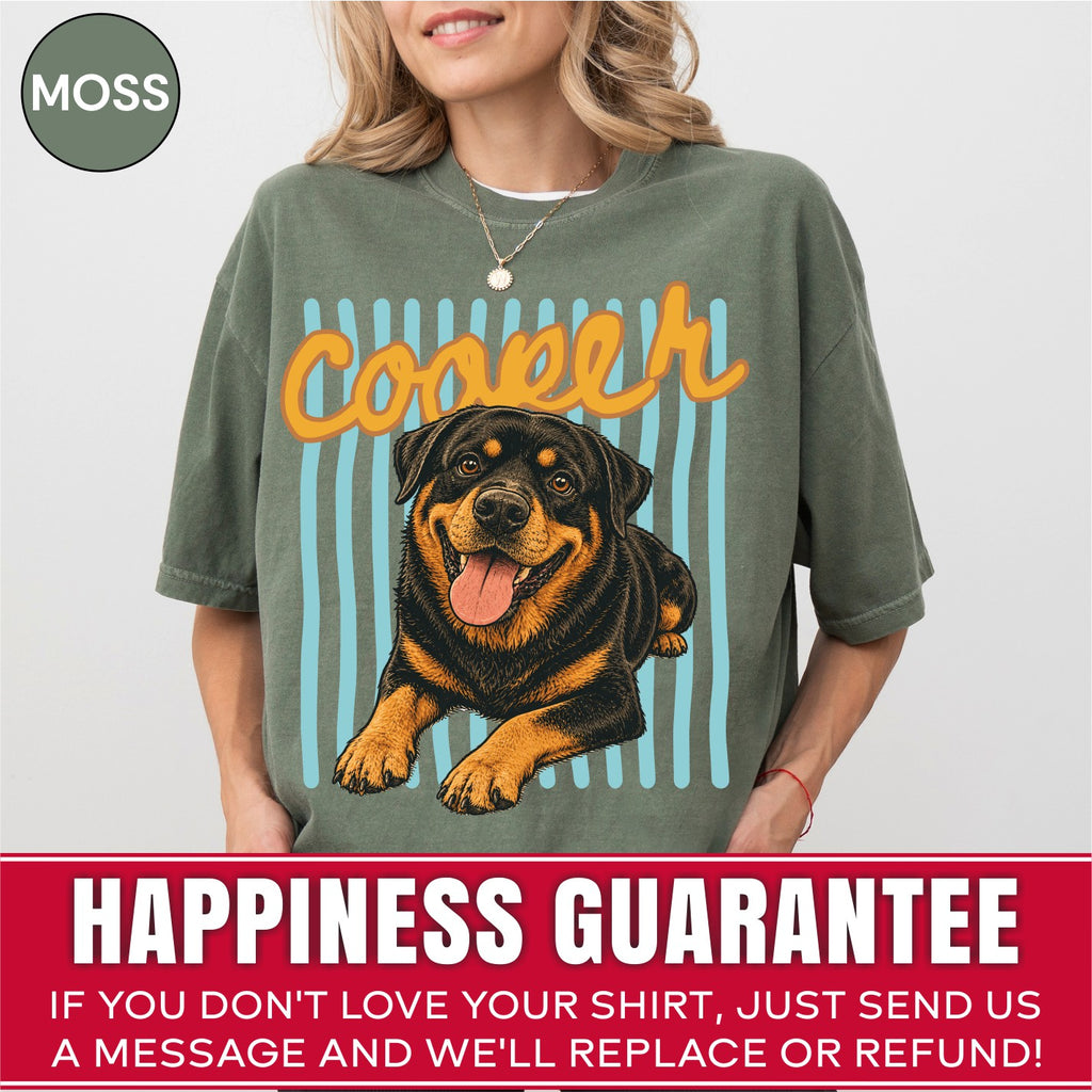 Custom Groovy Dog Name Shirt, Retro 70s Psychedelic Style