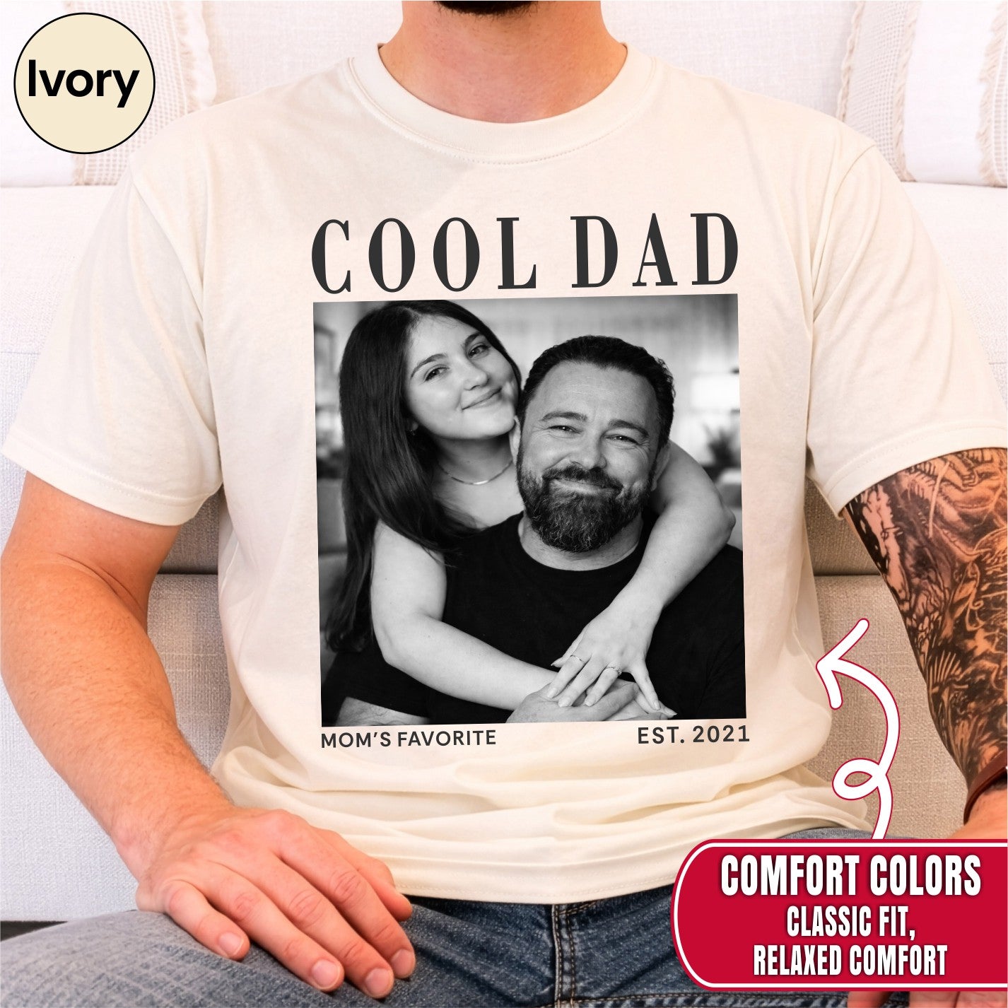 Cool Dad Custom Photo Shirt, Personalized Dad Gift from Daughter Son