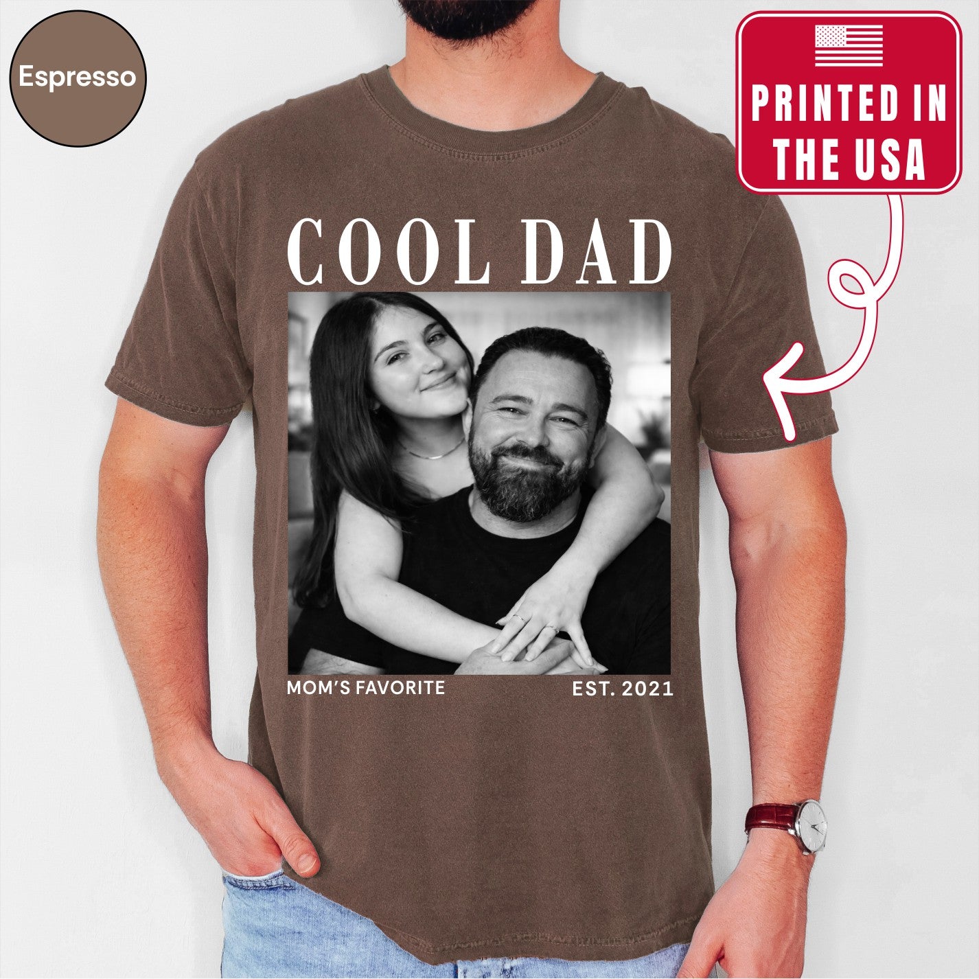 Cool Dad Custom Photo Shirt, Personalized Dad Gift from Daughter Son